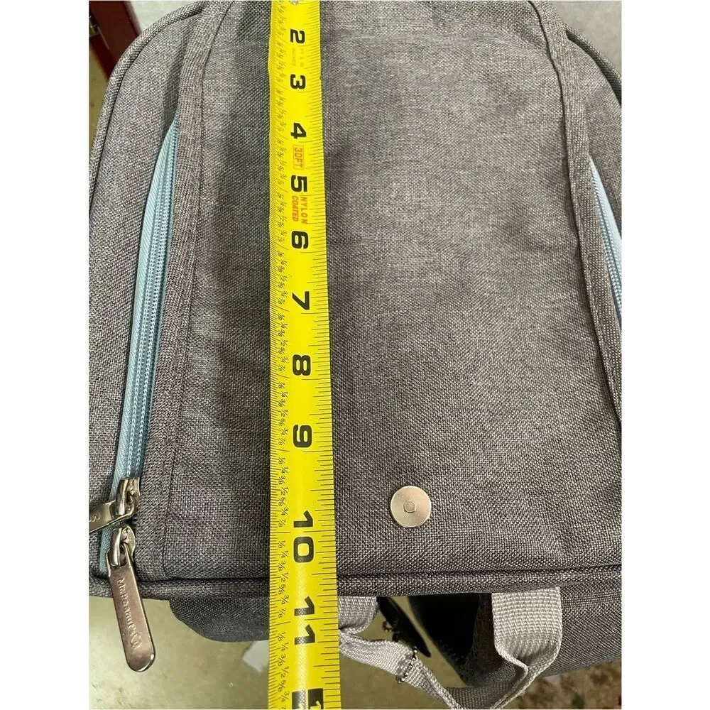Mr. Peanuts Gray & Blue Convertible Small Pet Backpack & Crossbody Bag -Fleece
